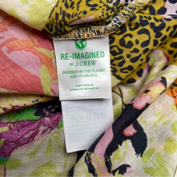 J.Crew Safari Animal Print Button Down Shirt Size 4 Maximalist Resort Statement - Picture 4 of 5